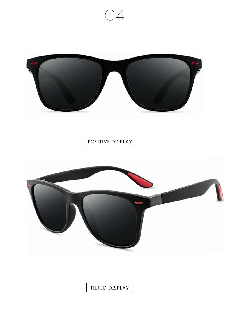 Polarized Sunglasses Men Square Sun Glasses Anti-glare