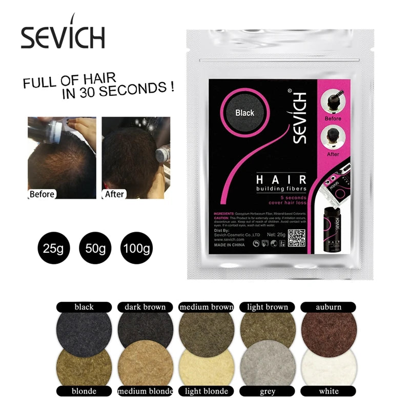 100g Hair Loss Building Hair Fibers Blender Conceal Styling Fiber Hair Powders Thinning Keratin Eyelash Extension Black