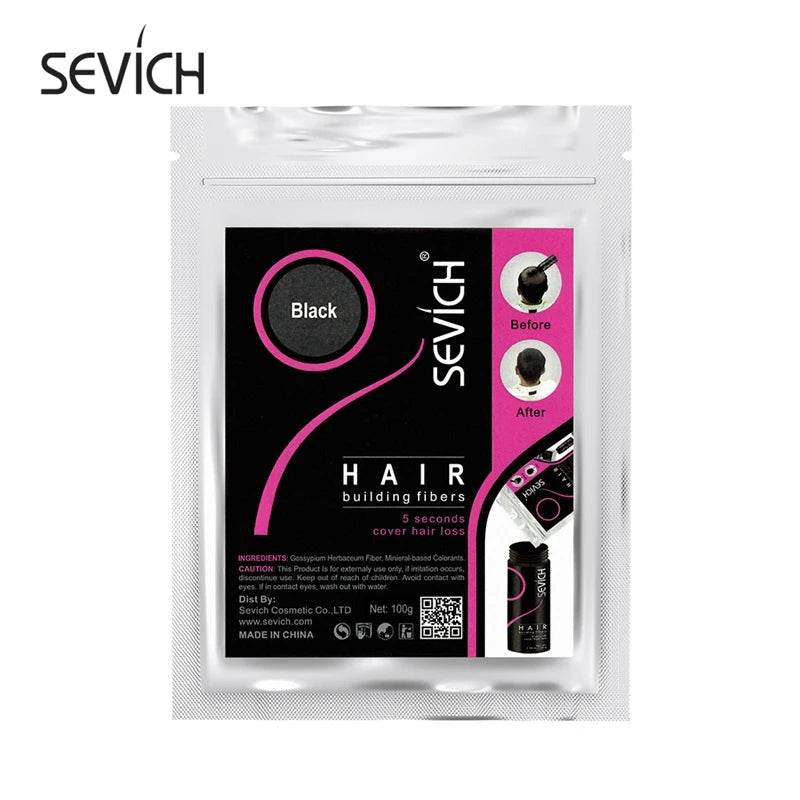 100g Hair Loss Building Hair Fibers Blender Conceal Styling Fiber Hair Powders Thinning Keratin Eyelash Extension Black