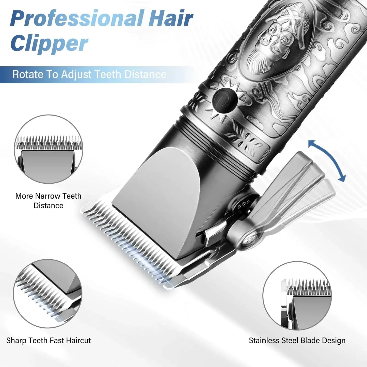 Resuxi 740 Professional Metal body Hair Clipper Trimmer for Men