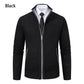 Men's Classic Fleece Zipper Cardigan – Stand Collar, Stylish Design for Casual Elegance