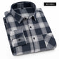 Spring and Autumn Fashion Cotton Long Sleeve Men's Shirt New Brushed Red Plaid Business Leisure Fit Flannel No iron