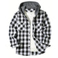 Men's Shirts Classic Plaid Casual Button Down Hooded