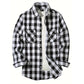 Men's Shirts Chest Two Pockets Button-Up Classic Plaid Smart Casual Flannel Shirt Long Sleeved Design Spring Autumn Men Tops