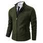 Men's Classic Fleece Zipper Cardigan – Stand Collar, Stylish Design for Casual Elegance