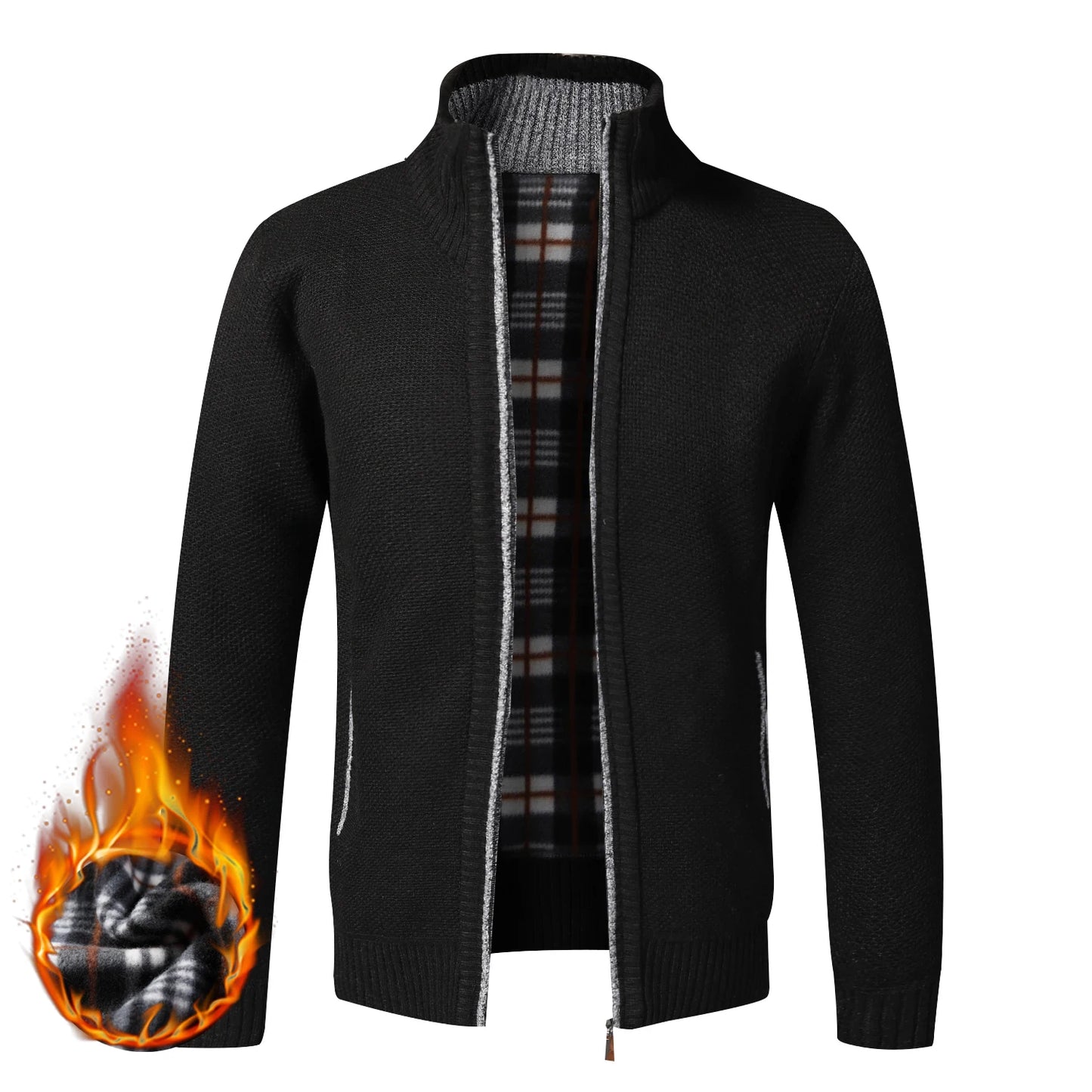 Men's Classic Zip-Up Cardigan – Premium Cotton Blend, Timeless Style for Chilly Days