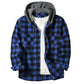 Men's Shirts Classic Plaid Casual Button Down Hooded