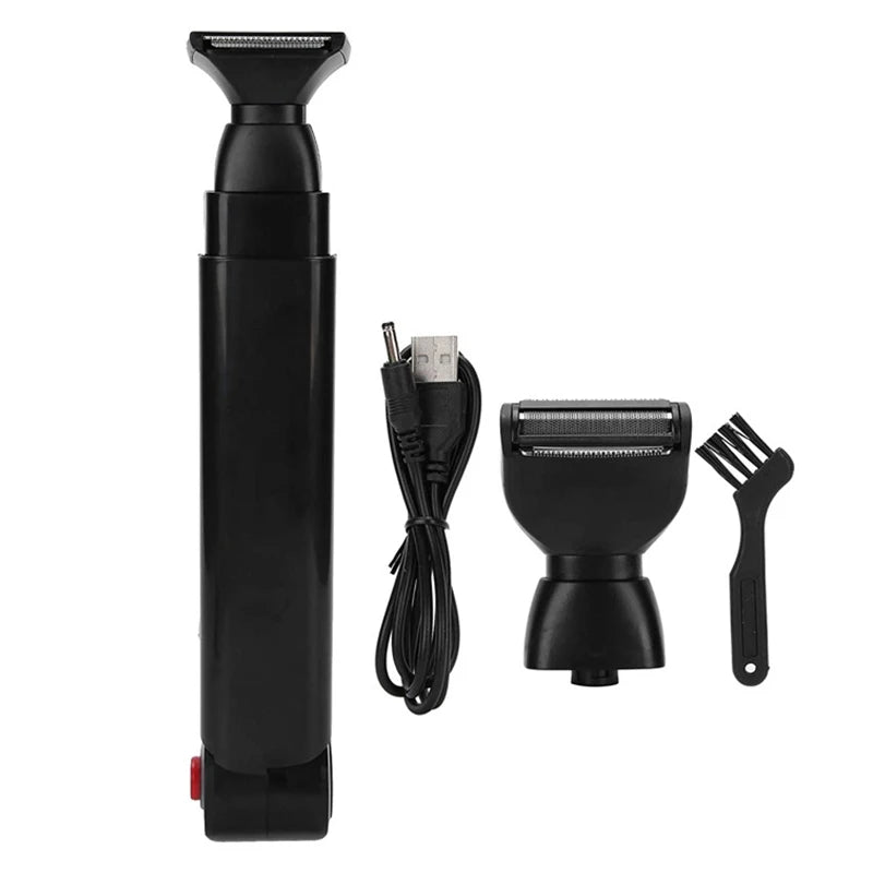 Long handle waterproof men back shaver USB rechargeable body hair trimmer folding back shaver for men