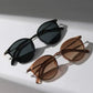 2 Pairs Men Vintage Narrow Cateye Sunglasses Set