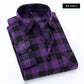 Spring and Autumn Fashion Cotton Long Sleeve Men's Shirt New Brushed Red Plaid Business Leisure Fit Flannel No iron