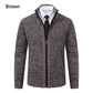 Men's Classic Fleece Zipper Cardigan – Stand Collar, Stylish Design for Casual Elegance