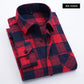 Spring and Autumn Fashion Cotton Long Sleeve Men's Shirt New Brushed Red Plaid Business Leisure Fit Flannel No iron