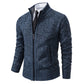 Men's Classic Fleece Zipper Cardigan – Stand Collar, Stylish Design for Casual Elegance