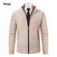 Men's Classic Fleece Zipper Cardigan – Stand Collar, Stylish Design for Casual Elegance