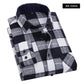 Spring and Autumn Fashion Cotton Long Sleeve Men's Shirt New Brushed Red Plaid Business Leisure Fit Flannel No iron