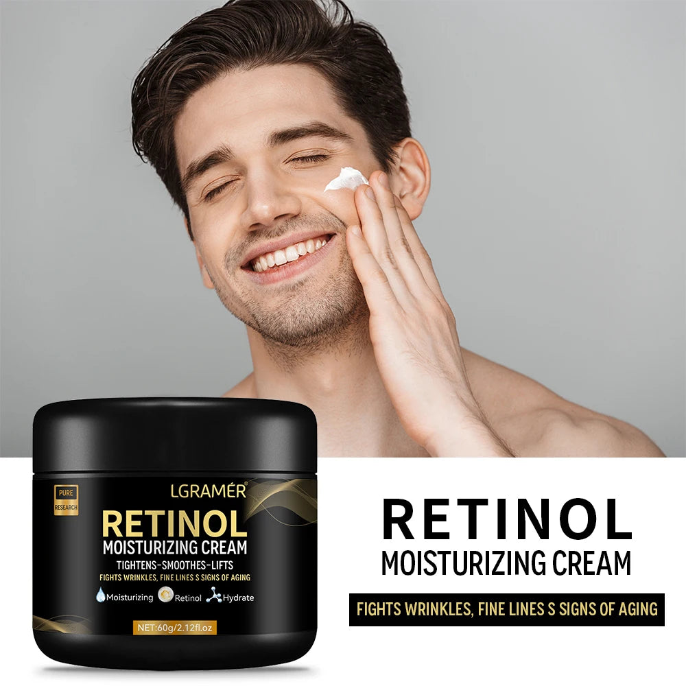 Men's Retinol Face Moisturizer Moisturizing Retinol Cream Anti-Wrinkle Aging Moisturizing Shrink Pores Whitening Smooth Retinol