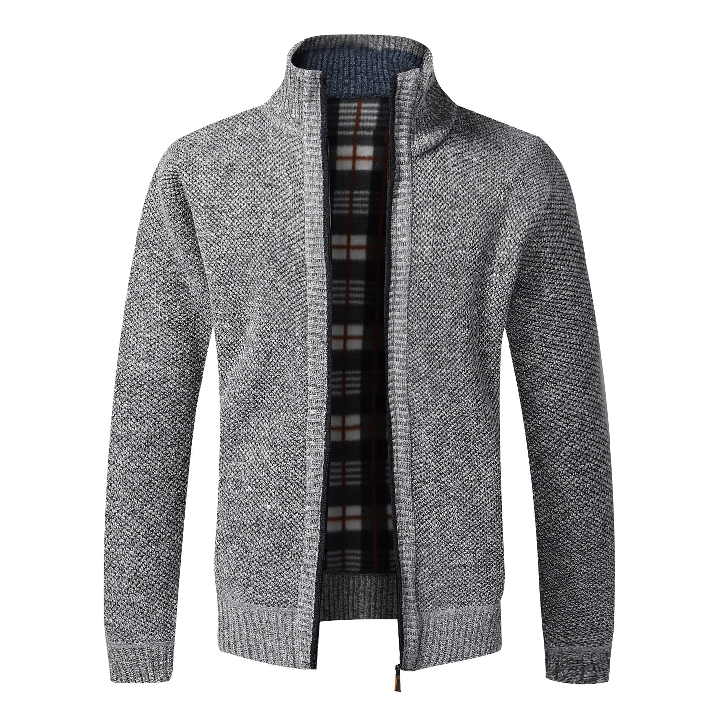 Men's Classic Zip-Up Cardigan – Premium Cotton Blend, Timeless Style for Chilly Days