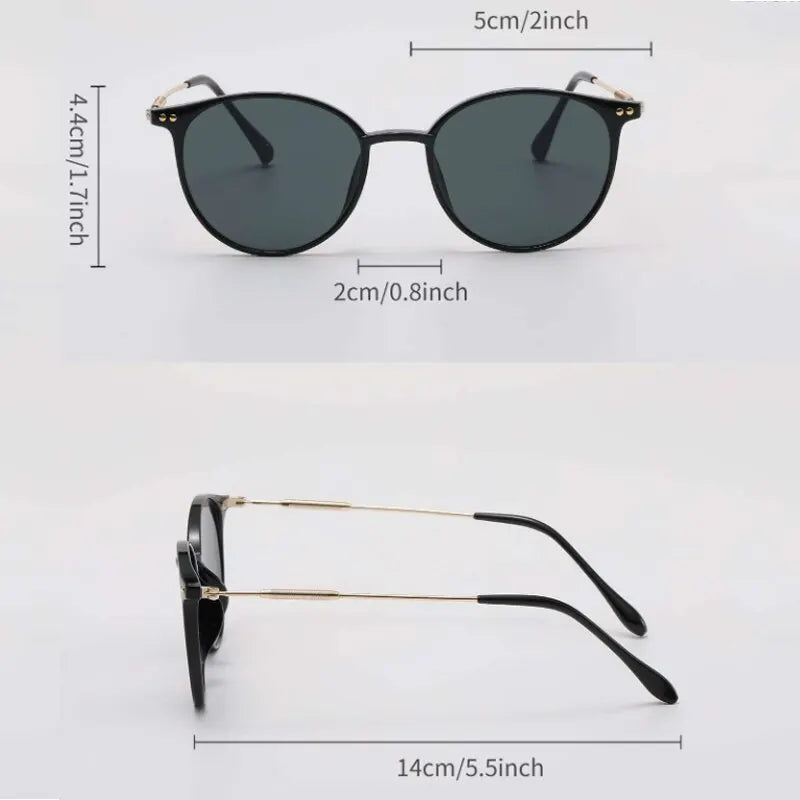 2 Pairs Men Vintage Narrow Cateye Sunglasses Set