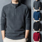 Men Pullover Winter Sweatshirt Cozy Men's Winter Sweatshirt Zipper Stand Collar Thick Polar Fleece Neck Stylish