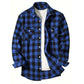 Men's Shirts Chest Two Pockets Button-Up Classic Plaid Smart Casual Flannel Shirt Long Sleeved Design Spring Autumn Men Tops