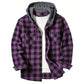 Men's Shirts Classic Plaid Casual Button Down Hooded