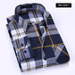 Spring and Autumn Fashion Cotton Long Sleeve Men's Shirt New Brushed Red Plaid Business Leisure Fit Flannel No iron