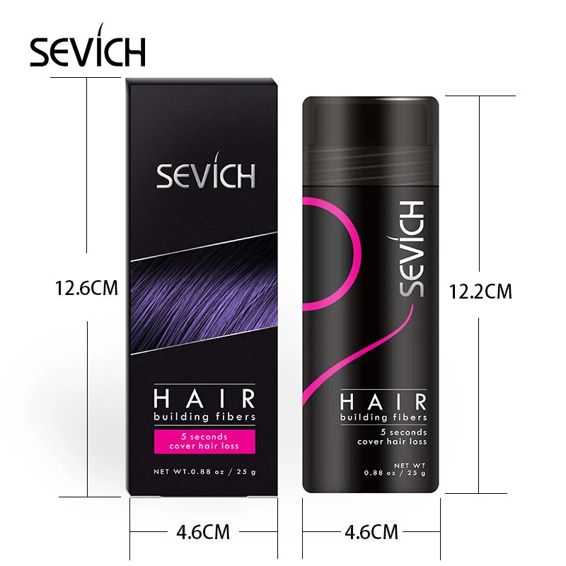 Sevich 25g hair building fibers powder hair loss products bald extension thicken hair spray jar keratin