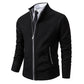 Men's Classic Fleece Zipper Cardigan – Stand Collar, Stylish Design for Casual Elegance