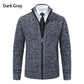 Men's Classic Fleece Zipper Cardigan – Stand Collar, Stylish Design for Casual Elegance