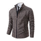 Men's Classic Fleece Zipper Cardigan – Stand Collar, Stylish Design for Casual Elegance