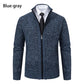 Men's Classic Fleece Zipper Cardigan – Stand Collar, Stylish Design for Casual Elegance