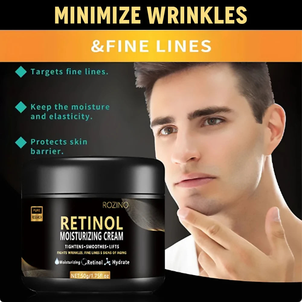 Men's Retinol Face Moisturizer Moisturizing Retinol Cream Anti-Wrinkle Aging Moisturizing Shrink Pores Whitening Smooth Retinol