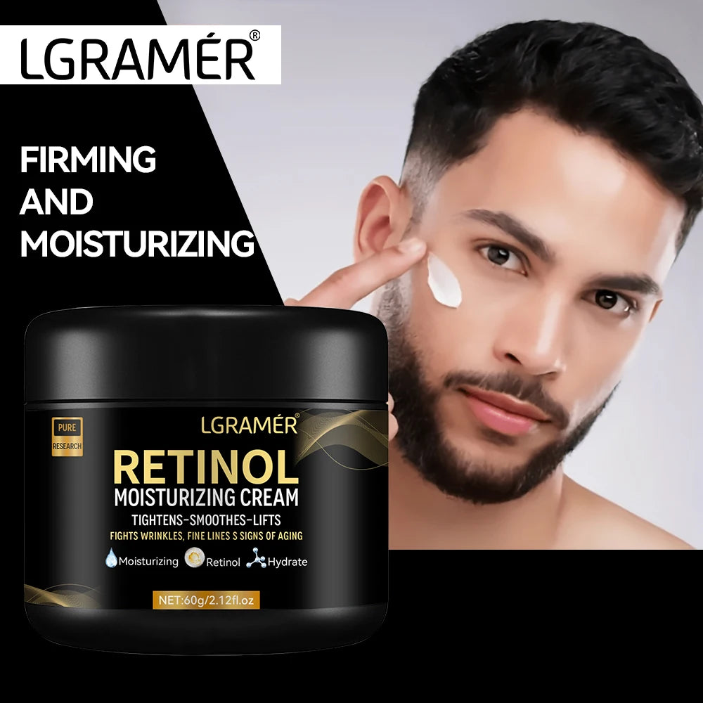 Men's Retinol Face Moisturizer Moisturizing Retinol Cream Anti-Wrinkle Aging Moisturizing Shrink Pores Whitening Smooth Retinol